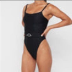 Maniere De Voir High Leg Belted Swimsuit